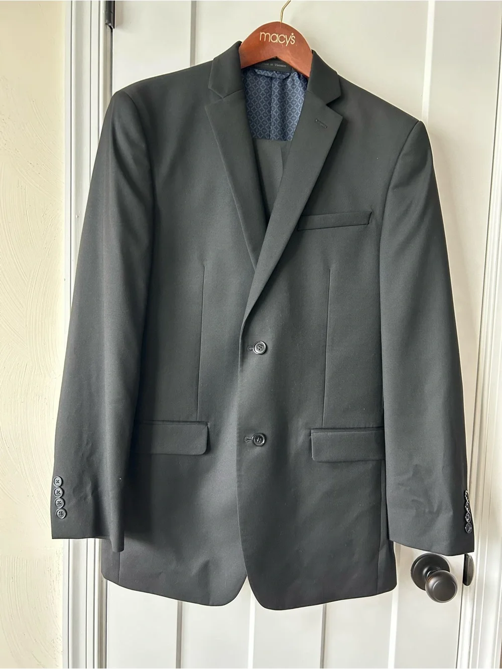 Men’s Suit - IZOD 38L, Black Two-Button Suit